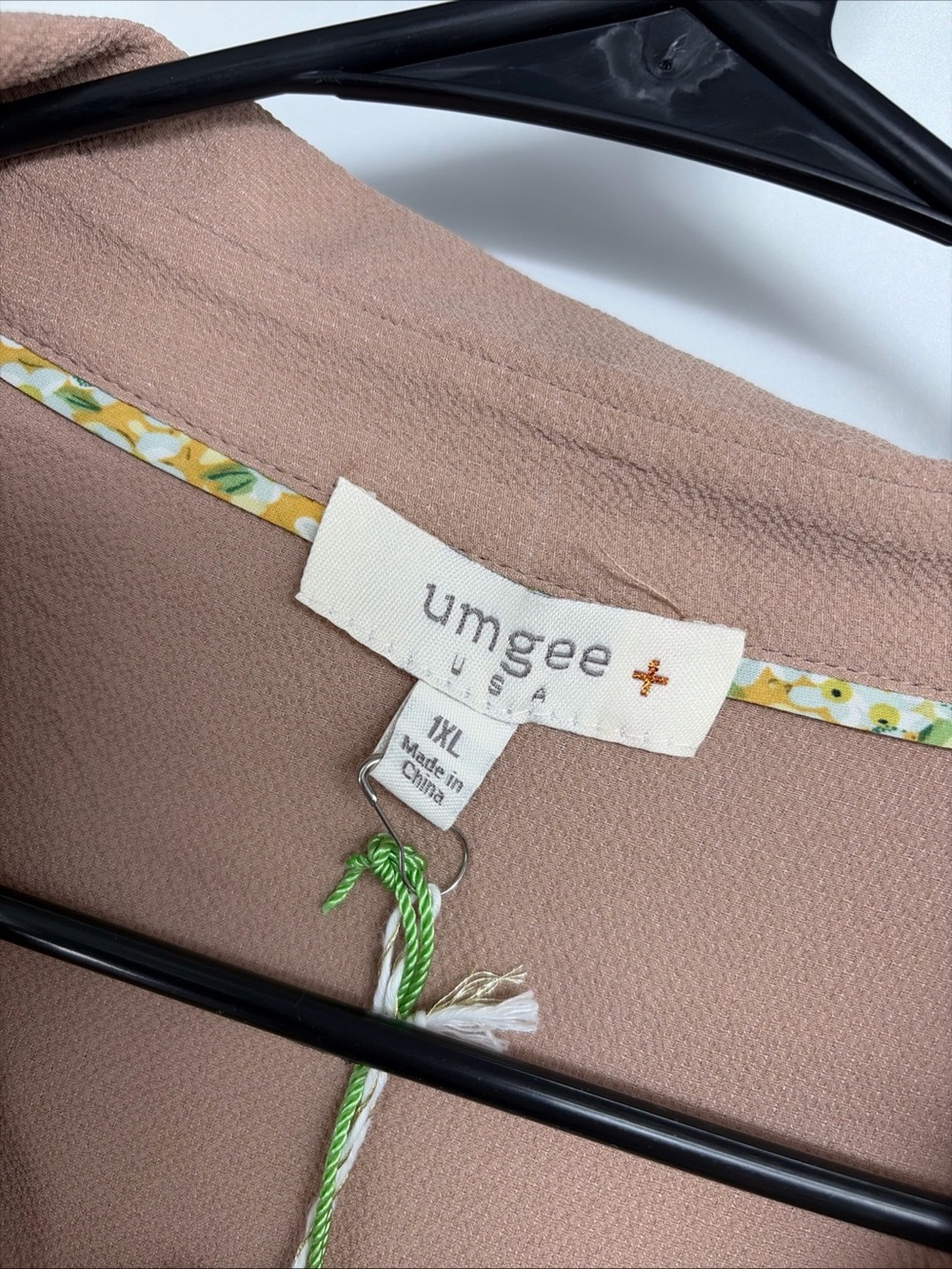 Umgee NWT Midi Dress Plus Size 1X Button Down Tiered Midi Dress Brown - Picture 3 of 4